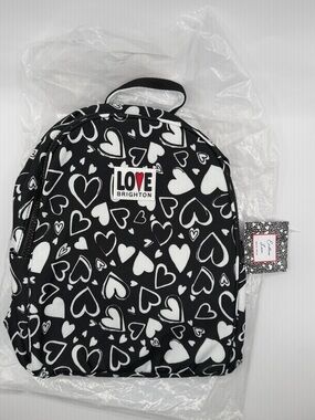 Brighton Black & White Heart Print Backpack